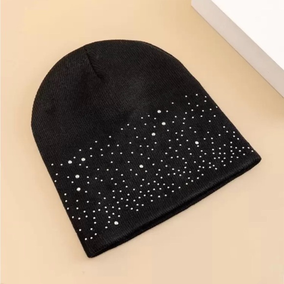 Accessories - Black Beanie with White Dots